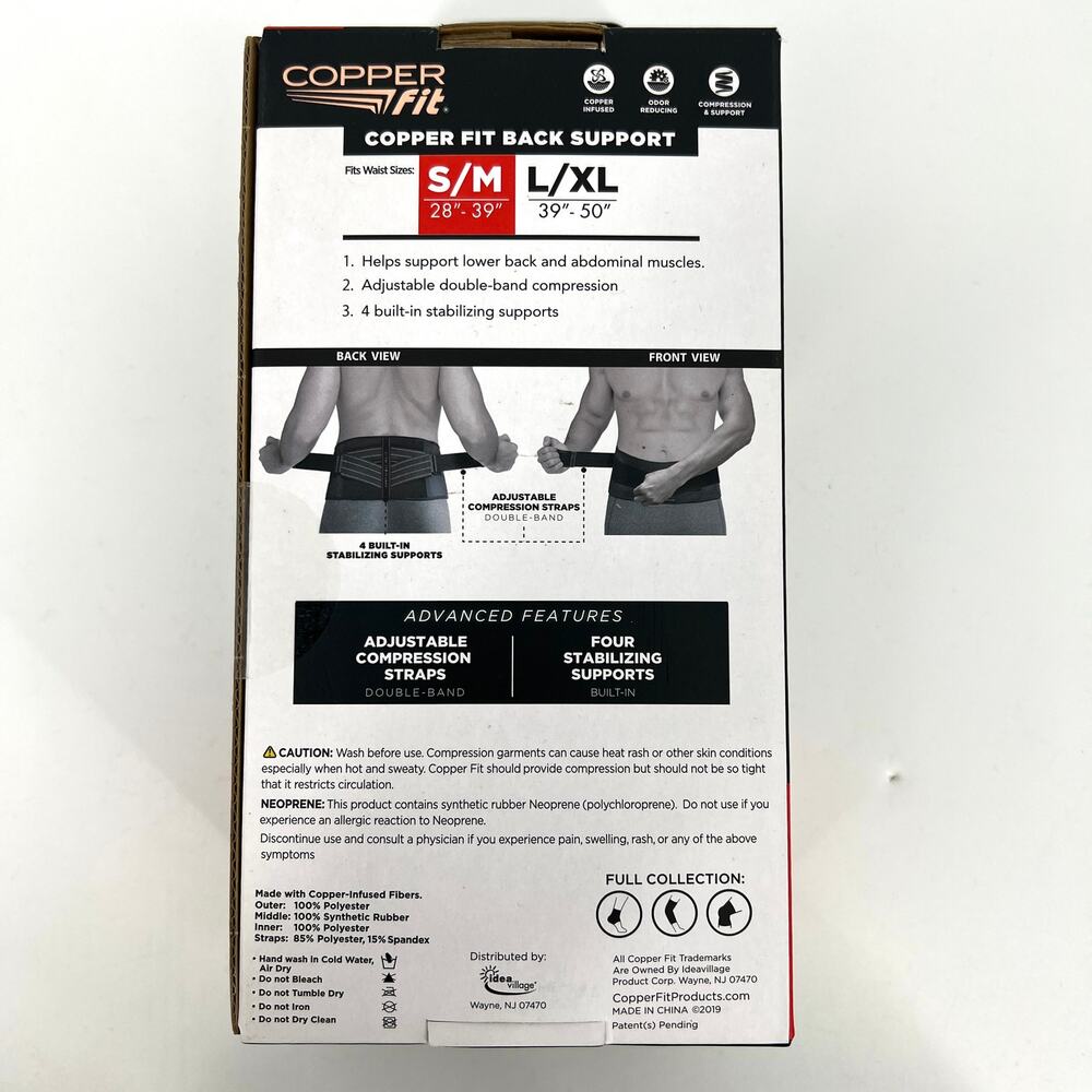 Copper Fit Back Pro Copper Infused Compression Back Support NEW - Picture 2 of 3